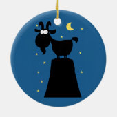 Silhouette van Goat op Mountain Keramisch Ornament (Achterkant)