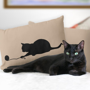 Silhouette van kat bij Play Lumbar Pillow Kussen