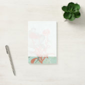 Silhouette van Rode Bloemen op Blauwgroen Achtergr Post-it® Notes (Kantoor)