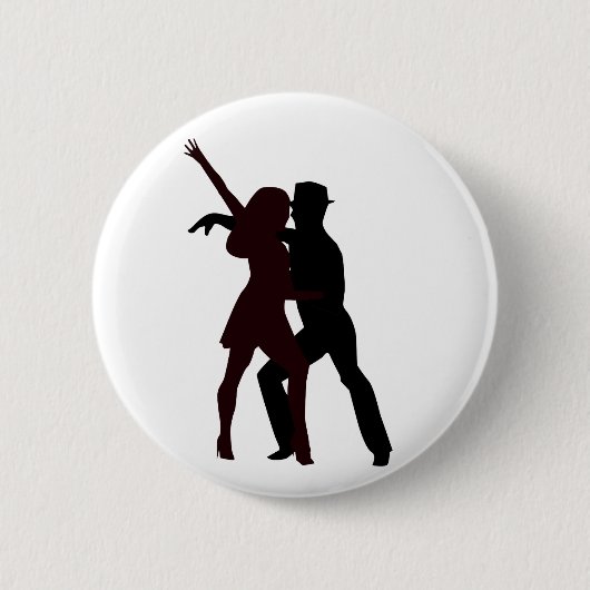 Silhouette van Salsa Dancers Ronde Button 5,7 Cm (Voorkant)