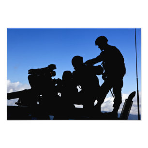 Silhouette van soldaten foto afdruk