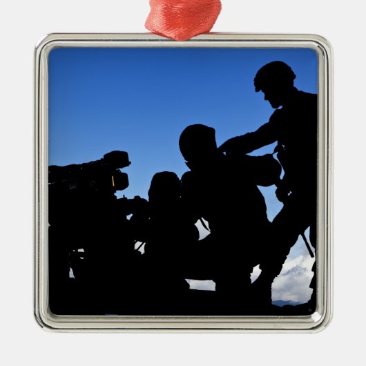 Silhouette van soldaten metalen ornament (Voorkant)