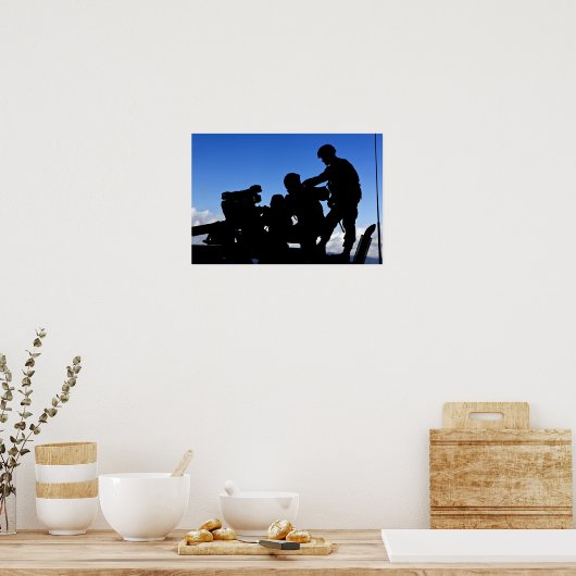 Silhouette van soldaten poster (Keuken)