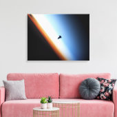 Silhouette van space shuttle Endeavor Canvas Afdruk (Insitu (Woonkamer))