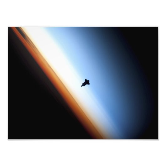 Silhouette van space shuttle Endeavor Foto Afdruk (Voorkant)