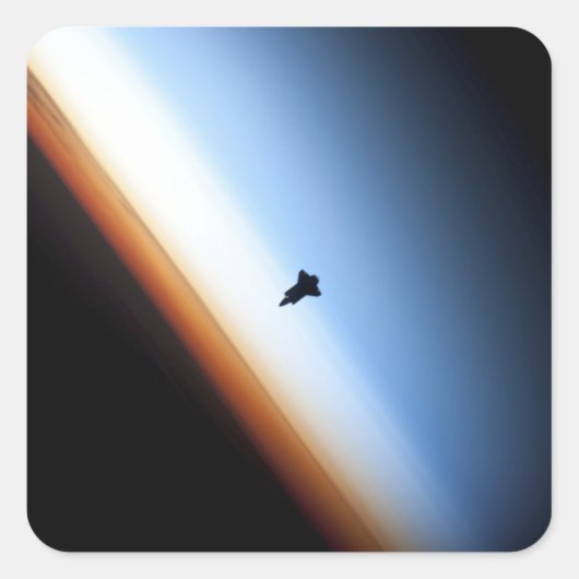 Silhouette van space shuttle Endeavor Vierkante Sticker (Voorkant)