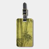Silhouette van takken van bamboe, op papier bagagelabel (Voorkant verticaal)