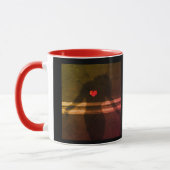 Silhouette van Vrouw, Bloemzand & Liefde Mok (Links)