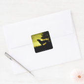 Silhouette van wolvenhowling vierkante sticker (Envelop)
