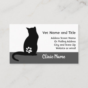 Silhouette vétérinaire de chat de carte de visite