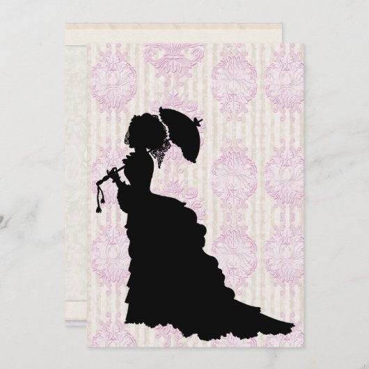 Silhouette victorienne Debutante Ball Invitation (Devant / Derrière)