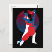 Silhouette voor rood en blauw dansen - Tango-danse Briefkaart (Voorkant / Achterkant)