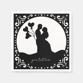 Silhouette Wedding Couple paper servkins Servet