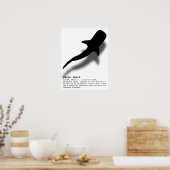 Silhouette Whale Shark met definitiestrand Poster (Keuken)