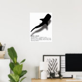 Silhouette Whale Shark met definitiestrand Poster (Thuiskantoor)