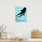 Silhouette Whale Shark met definitiestrand Poster (Keuken)