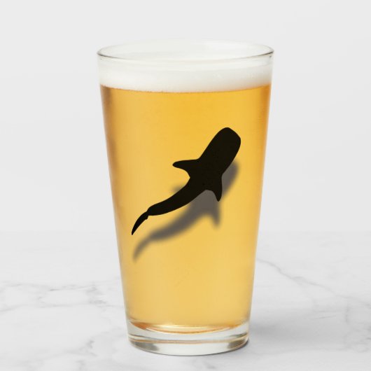 Silhouette Whale Shark met Shadow Beach Glas (Voorkant gevuld)