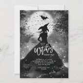 Silhouette Witch Halloween Party Uitnodiging (Voorkant)