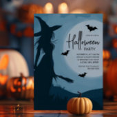 Silhouette Witch Halloween Party Uitnodiging