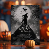 Silhouette Witch Halloween Party Uitnodiging