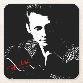 Silhouette with Autograph Vierkante Kartonnen Onderzetter