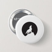 Silhouette Wolf op Rock met Maan Ronde Button 5,7 Cm (Voorkant /achterkant)