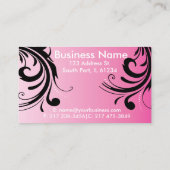 Silhouette Woman Hair Stylist - Roze Visitekaartje (Achterkant)
