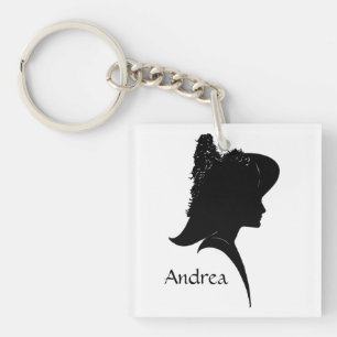  Silhouette Woman in Pet Personal Sleutelhanger