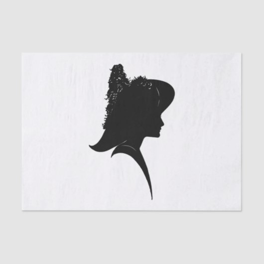  Silhouette Woman in Pet Tissuepapier (Voorkant)