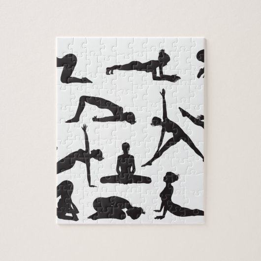 Silhouette Yoga pose Legpuzzel (Verticaal)