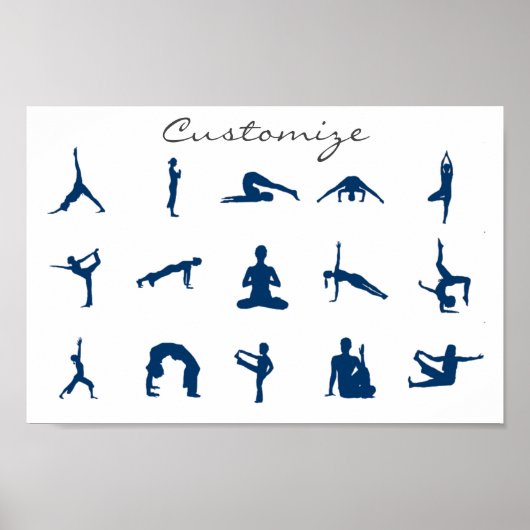Silhouette Yoga Poses Thunder_Cove Poster (Voorkant)