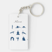 Silhouette Yoga Poses Thunder_Cove Sleutelhanger (achterkant)