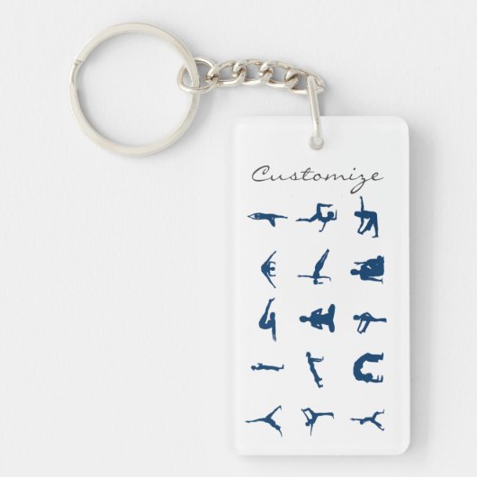 Silhouette Yoga Poses Thunder_Cove Sleutelhanger (Voorkant)