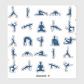 Silhouette Yoga Poses Thunder_Cove Sticker (Vel)