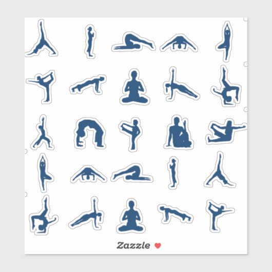 Silhouette Yoga Poses Thunder_Cove Sticker (Vel)