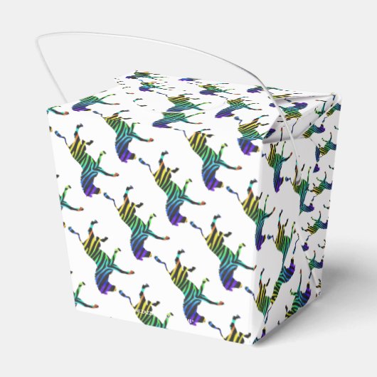 Silhouette Zebra Black en Rainbow Bedankdoosjes (Achterkant)