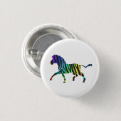 Silhouette Zebra Black en Rainbow Ronde Button 3,2 Cm (Voorkant /achterkant)
