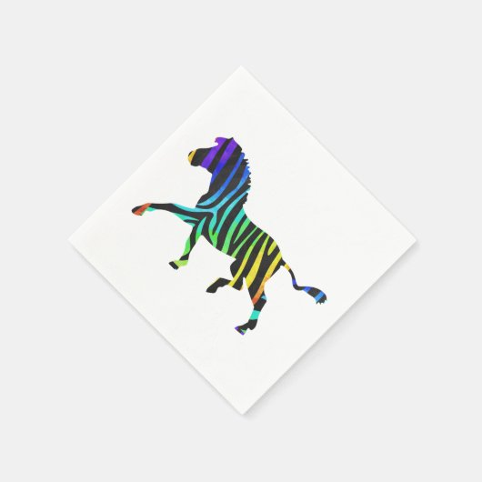 Silhouette Zebra Black en Rainbow Servetten (Hoek)