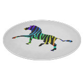 Silhouette Zebra Black en Rainbow Snijplank (Hoek)