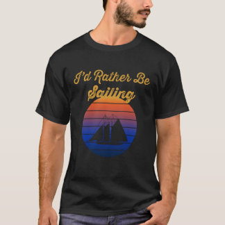 Silhouette Zeilboot Zonsondergang Ik Had Liever Ge T-shirt