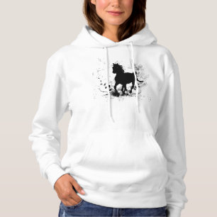 Silhouette, zwart paard hoodie