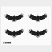 Silhouette (zwart-wit) Eagle Rechthoekige Sticker (Vel)