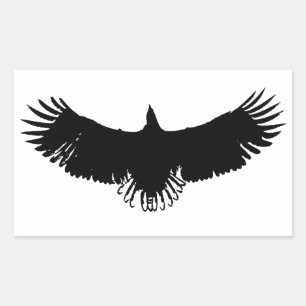 Silhouette (zwart-wit) Eagle Rechthoekige Sticker