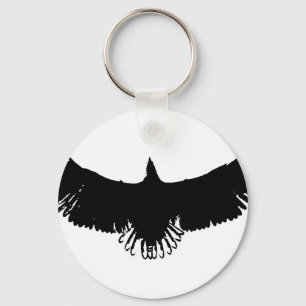 Silhouette (zwart-wit) Eagle Sleutelhanger