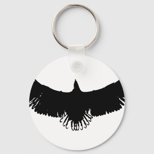 Silhouette (zwart-wit) Eagle Sleutelhanger (Voorkant)