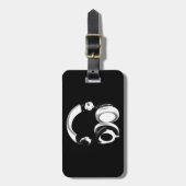 Silhouette (zwart-wit) hoofdtelefoon bagagelabel (Voorkant verticaal)