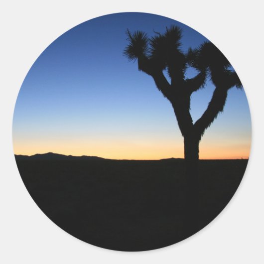 Silhouetted Joshua Tree Ronde Sticker (Voorkant)