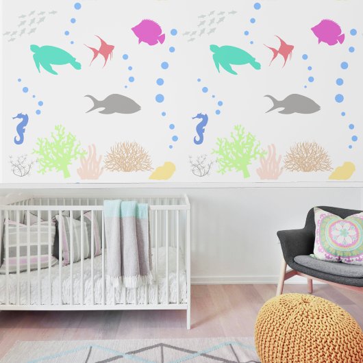 Silhouetten van het zee behang