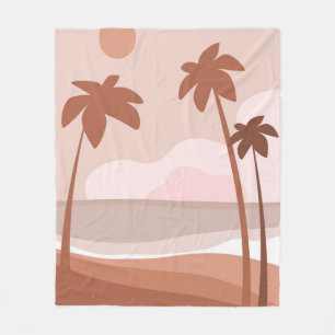 Silhouetten van palmbomen fleece deken
