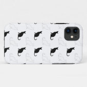 Silhouetten van zwarte en witte katten Case-Mate iPhone case (Achterkant (horizontaal))